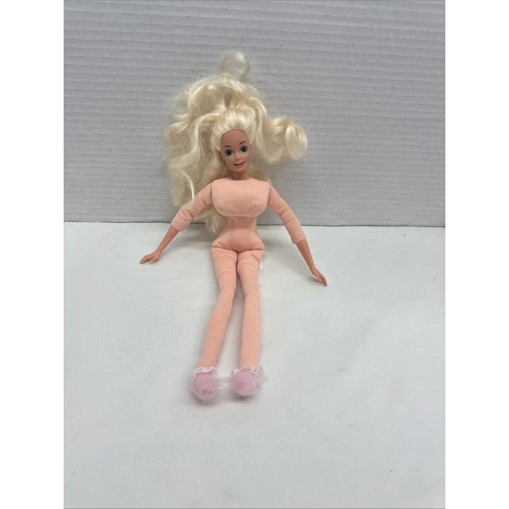 Vintage Bedtime Barbie Doll in Original Outfit Pink Nightgown Dress Soft body